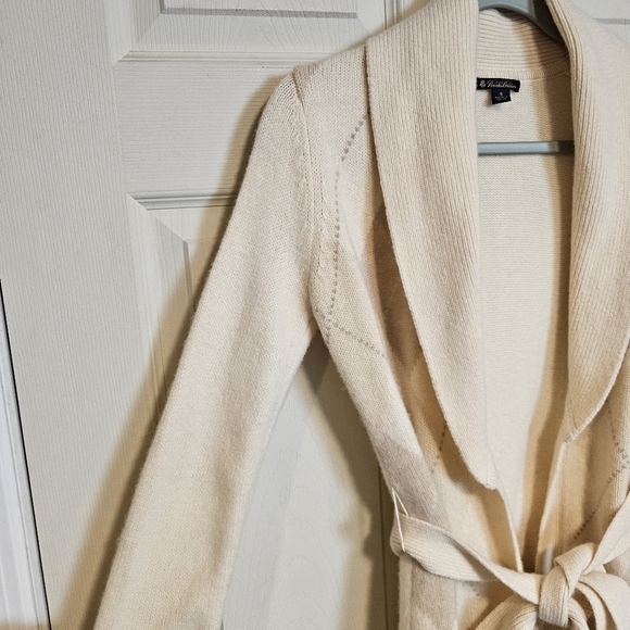 Brooks Brothers Lambswool Argyle Long Tie Sweater Shawl Collar Sweater Cardigan - Picture 4 of 7